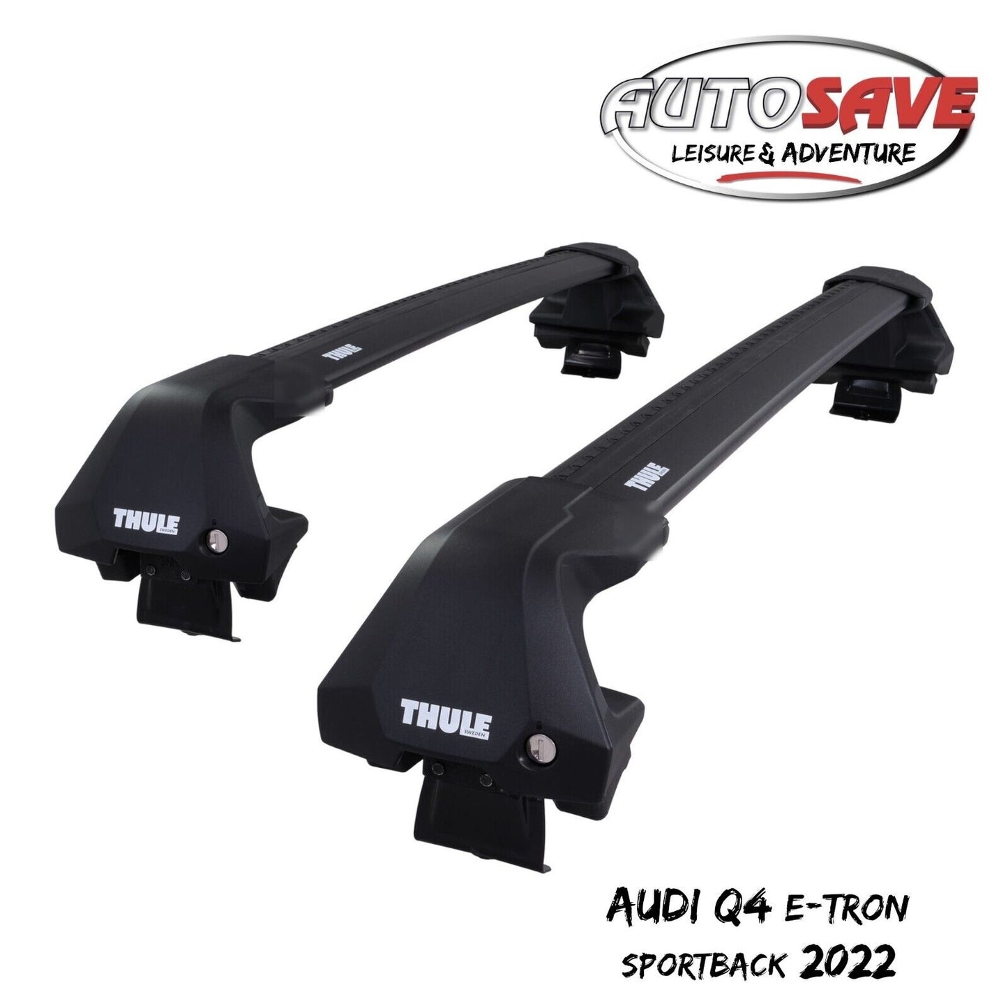 Thule WingBar Edge Black Aluminium Roof Bars for Audi Q4 Sportback e-tron 2022