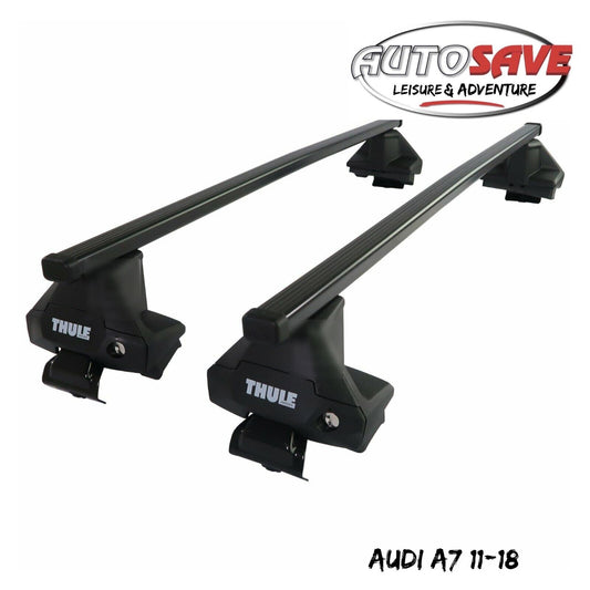 Thule Steel SquareBar Evo Roof Bars Set to fit Audi A7 11-18 Lockable Pair