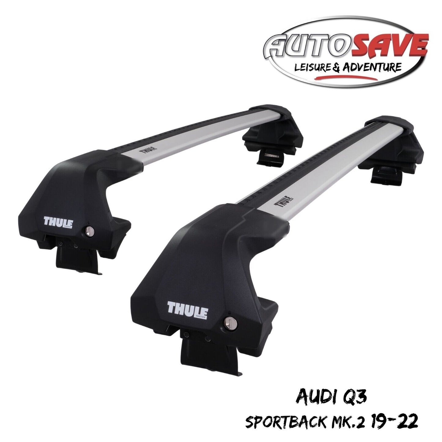 Thule WingBar Edge Silver Aluminium Roof Bars for Audi Q3 Sportback Mk.2 19-22