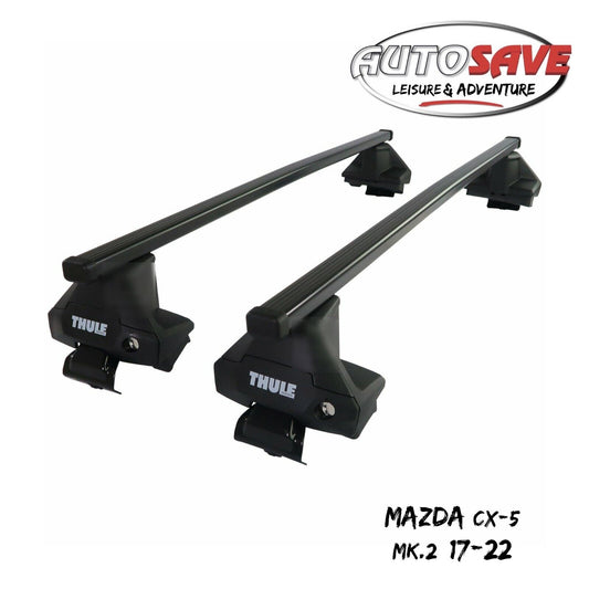 Thule Steel SquareBar Evo Roof Bars Set to fit Mazda CX-5 Mk.2 17-22 Lockable