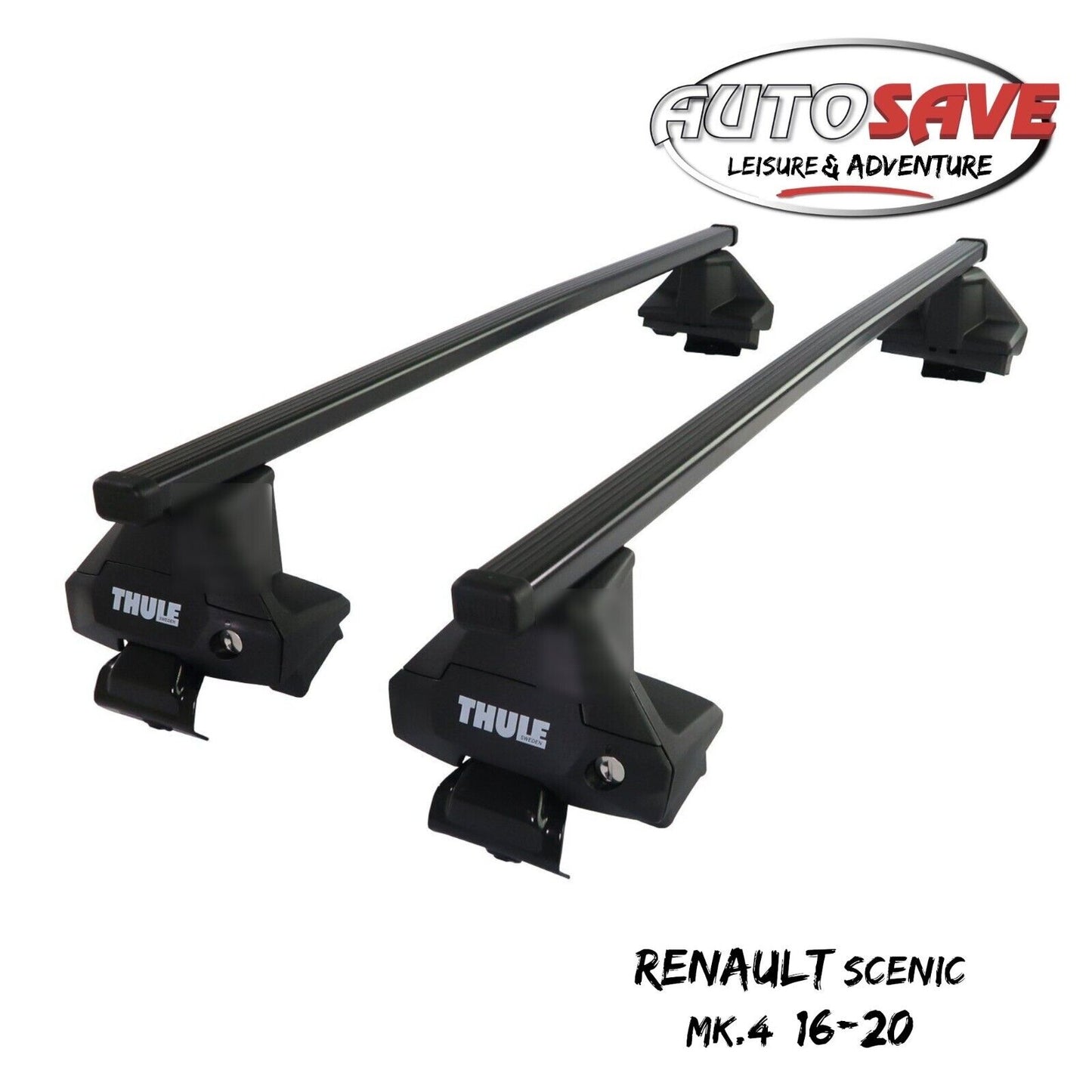 Thule Steel SquareBar Evo Roof Bars Set to fit Renault Scenic Mk.4 16-20 Pair