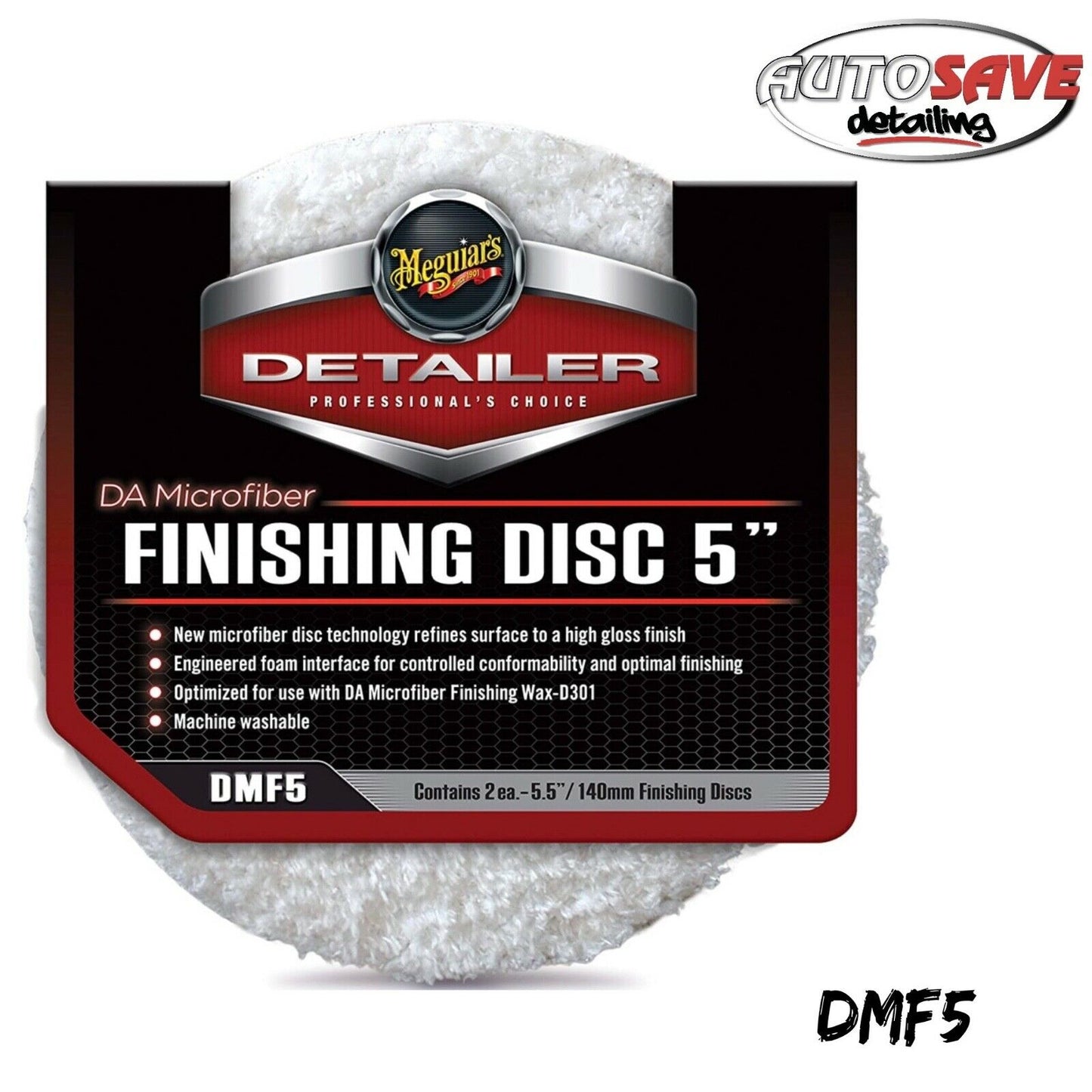 Meguiars 5" DA Microfibre Finishing Pads Dual Action Polisher, MT320, G220, DAS6