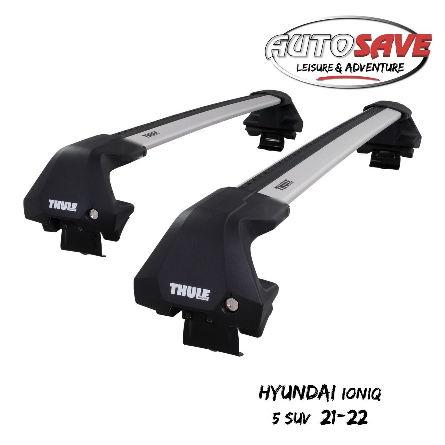 Thule WingBar Edge Silver Aluminium Roof Bars Set for Hyundai IONIQ 5 SUV 21-22