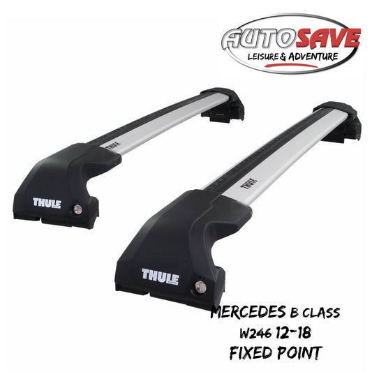 Thule WingBar Edge Silver Roof Bars Set for Mercedes B Class W246 12-18 Fixpoint