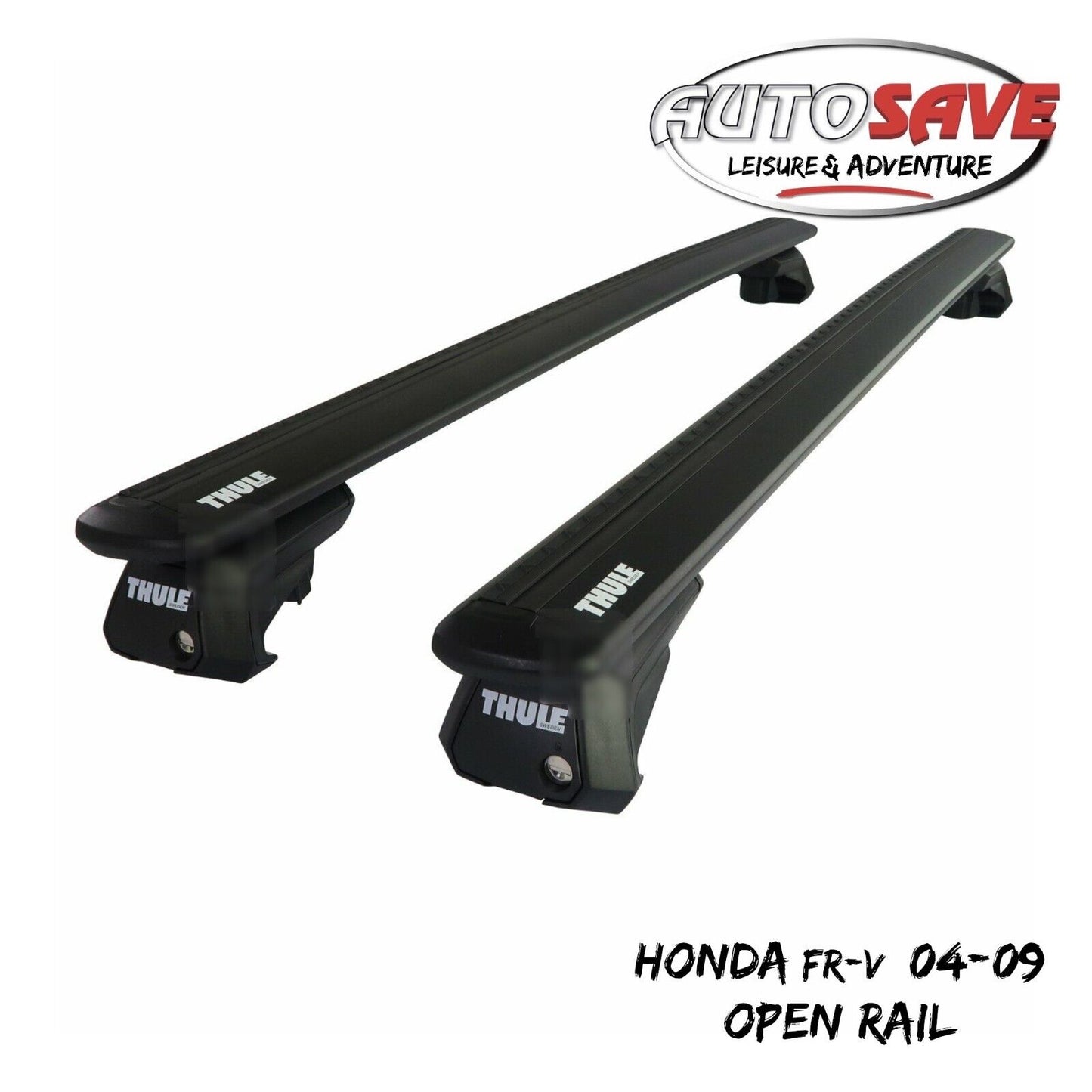 Thule Aluminium WingBar Evo Black Roof Bars to fit Honda FR-V 04-09 Open Rail