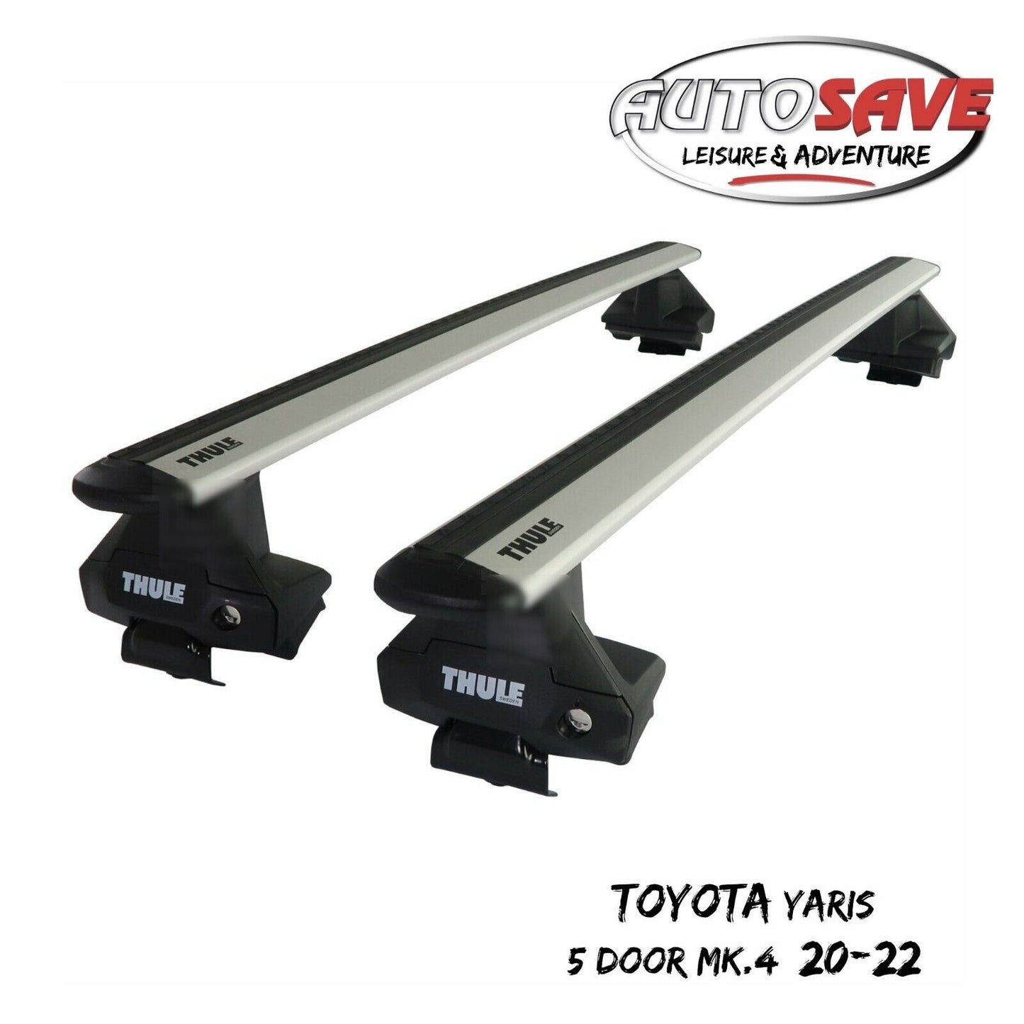 Thule Aluminium WingBar Evo Silver Roof Bars for Toyota Yaris 5 Door Mk.4 20-22