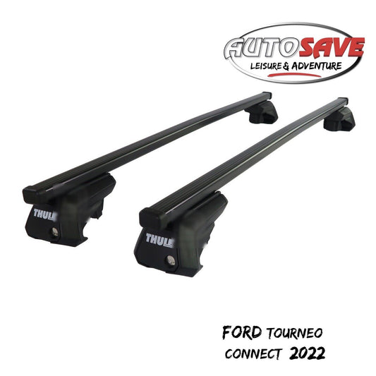 Thule Steel SquareBar Evo Roof Bars Set to fit Ford Tourneo Connect 2022 Rails