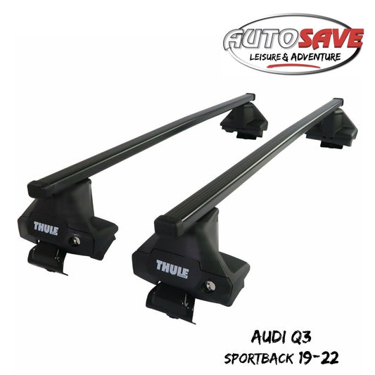 Thule Steel SquareBar Evo Roof Bars Set to fit Audi Q3 Sportback 19-22 Lockable