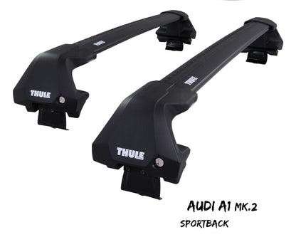 WingBar Edge (black) Aluminium Roof Bars for Audi A1 Sportback Mk.2 2019-24