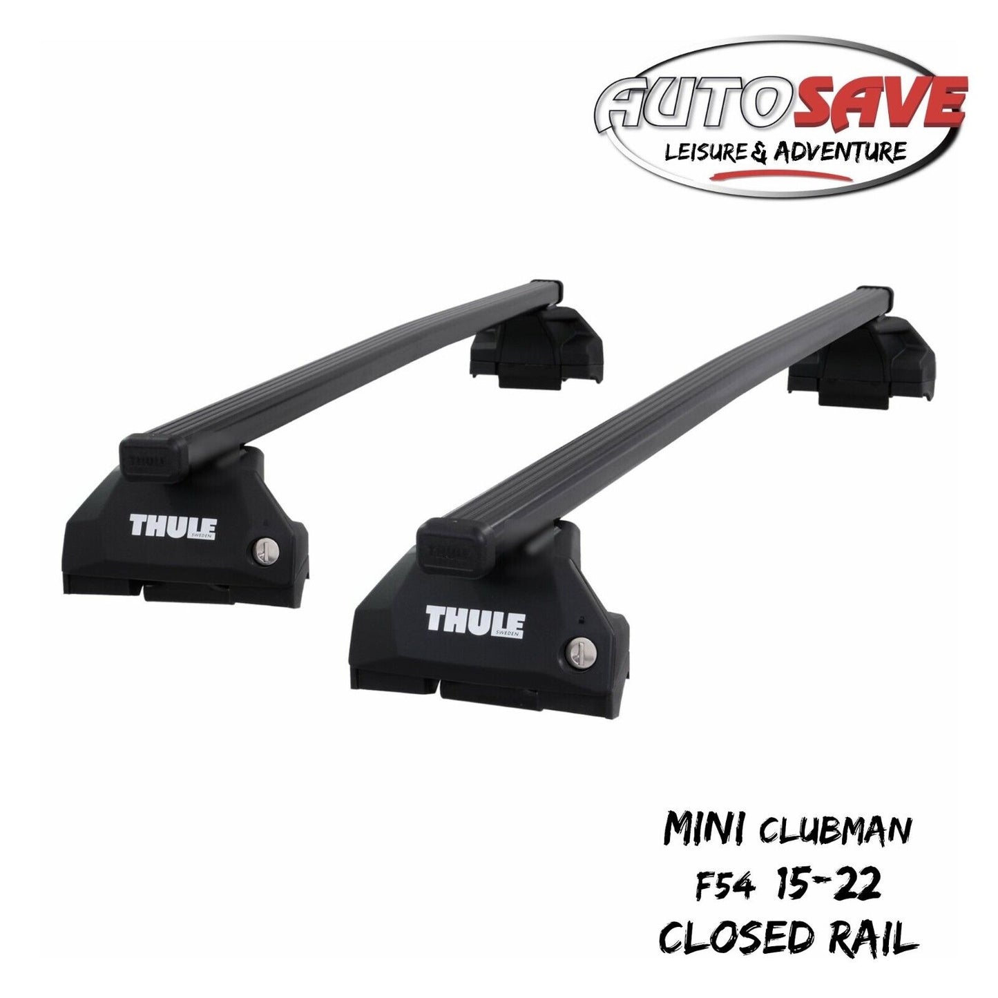 Thule Steel SquareBar Evo Roof Bars Set fit Mini Clubman F54 15-22 Closed Rail