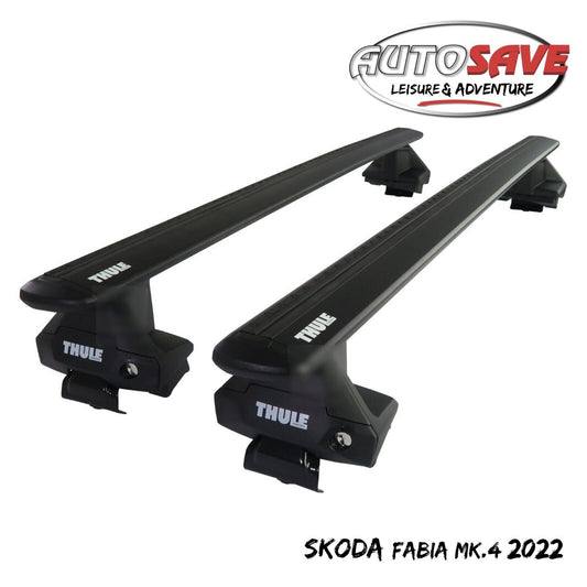 Thule Aluminium WingBar Evo Black Roof Bars Set to fit Skoda Fabia Mk.4 2022