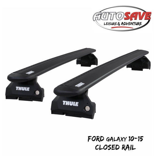 Thule Alu WingBar Evo Black Roof Bars Set to fit Ford Galaxy 10-15 Closed Rail