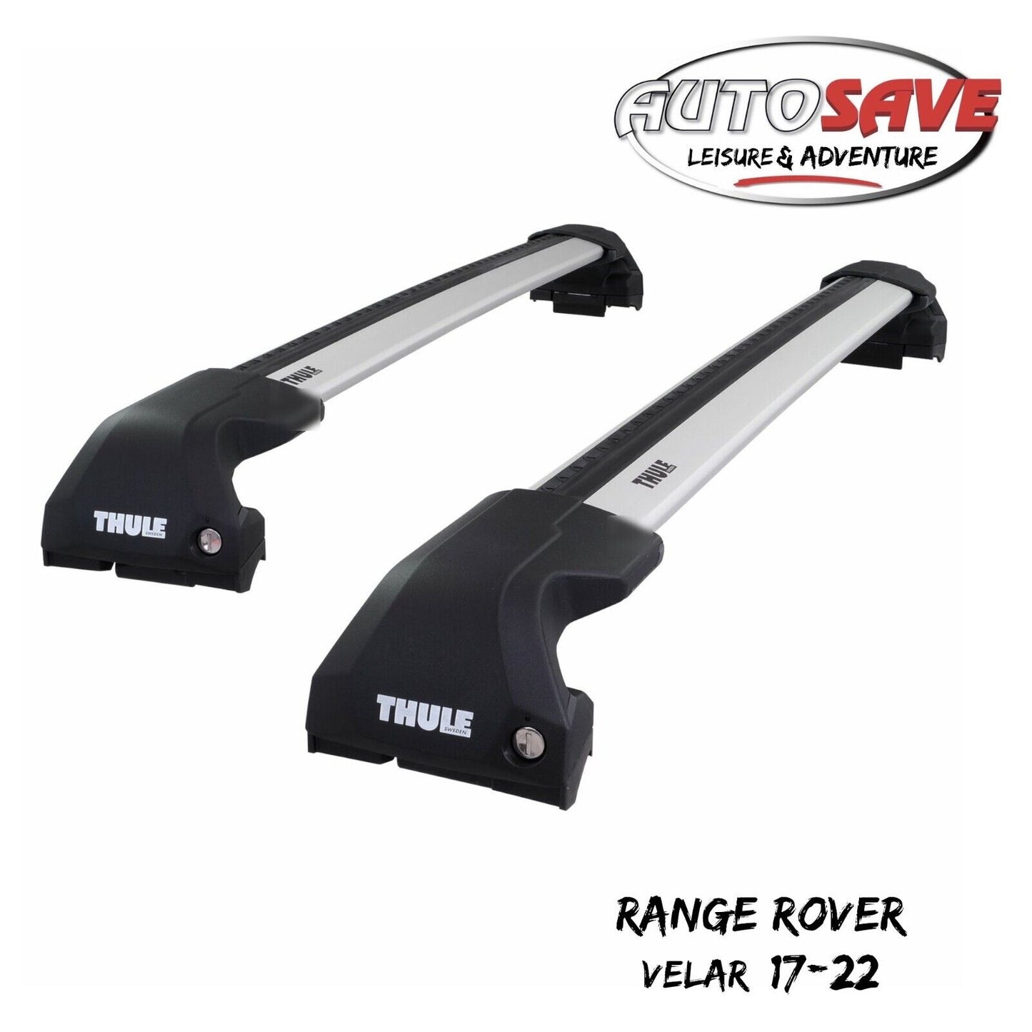 Thule WingBar Edge Silver Aluminium Roof Bars for Range Rover Velar 17-22 Rails