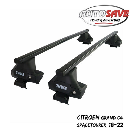 Thule Steel SquareBar Evo Roof Bar Set to fit Citroen Grand C4 SpaceTourer 18-22