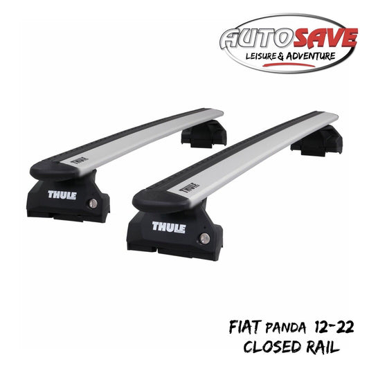 Thule Aluminium WingBar Evo Silver Roof Bars to fit Fiat Panda 12-22 Closed Rail