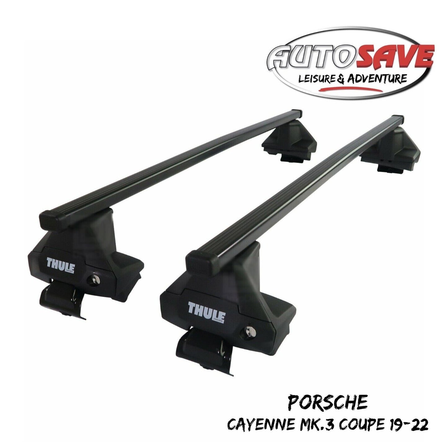 Thule Steel SquareBar Evo Roof Bars Set to fit Porsche Cayenne Mk.3 Coupe 19-22