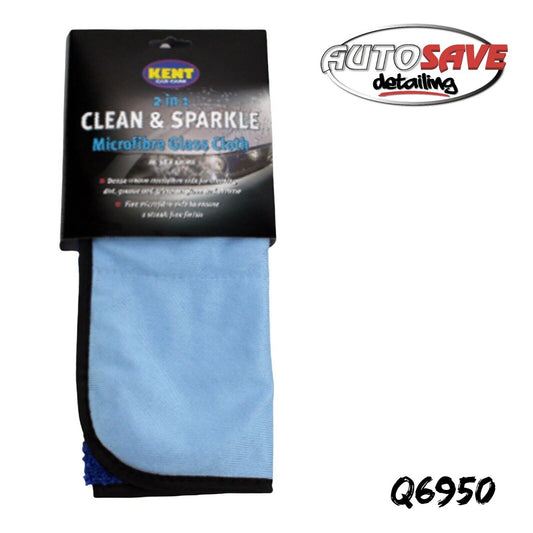 Kent Car Care 2 In 1 Clean & Sparkle Microfibre Glass Cloth Q6950