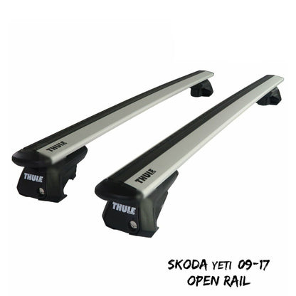 THULE - WingBar EVO (silver) Aluminium Roof Bar to fit Skoda Yeti (2009-17) w/ Open Roof Rails