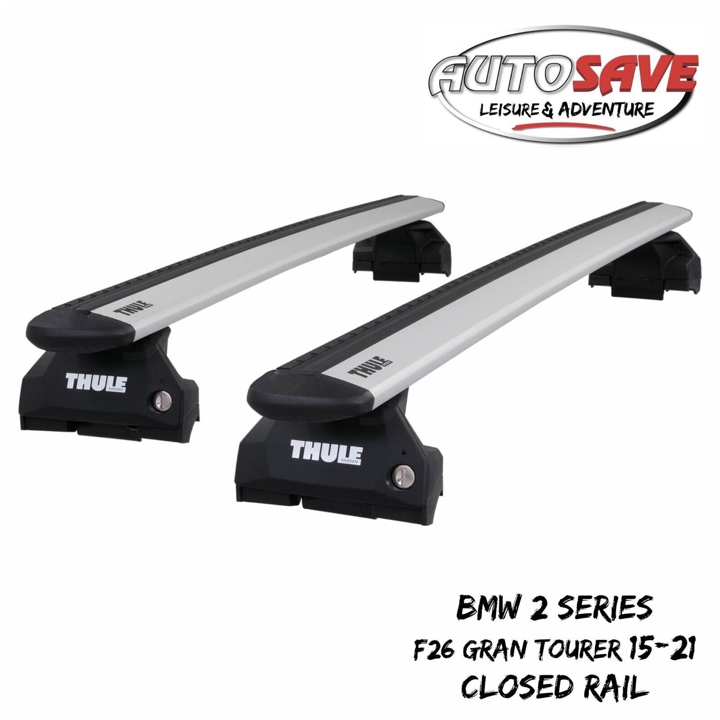 Thule WingBar Evo Silver Roof Bars fit BMW 2 Series Gran Tourer F46 15-21 Rails