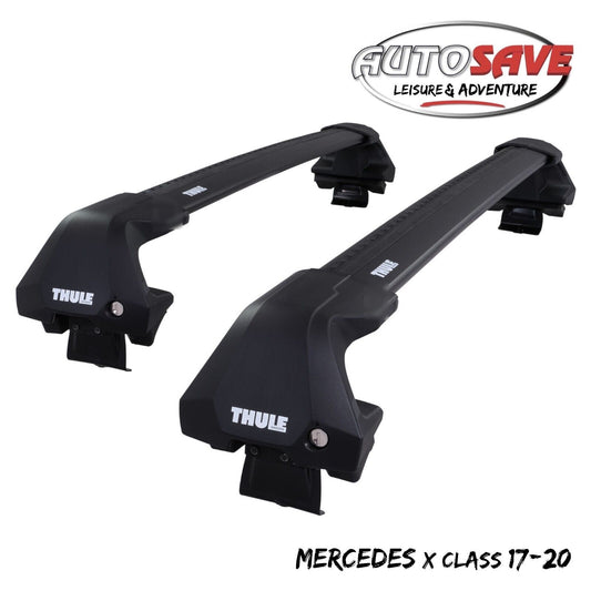 Thule WingBar Edge Black Aluminium Roof Bars Set to fit Mercedes X Class 17-20
