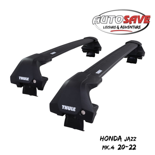 Thule WingBar Edge Black Aluminium Roof Bars Set to fit Honda Jazz Mk.4 20-22