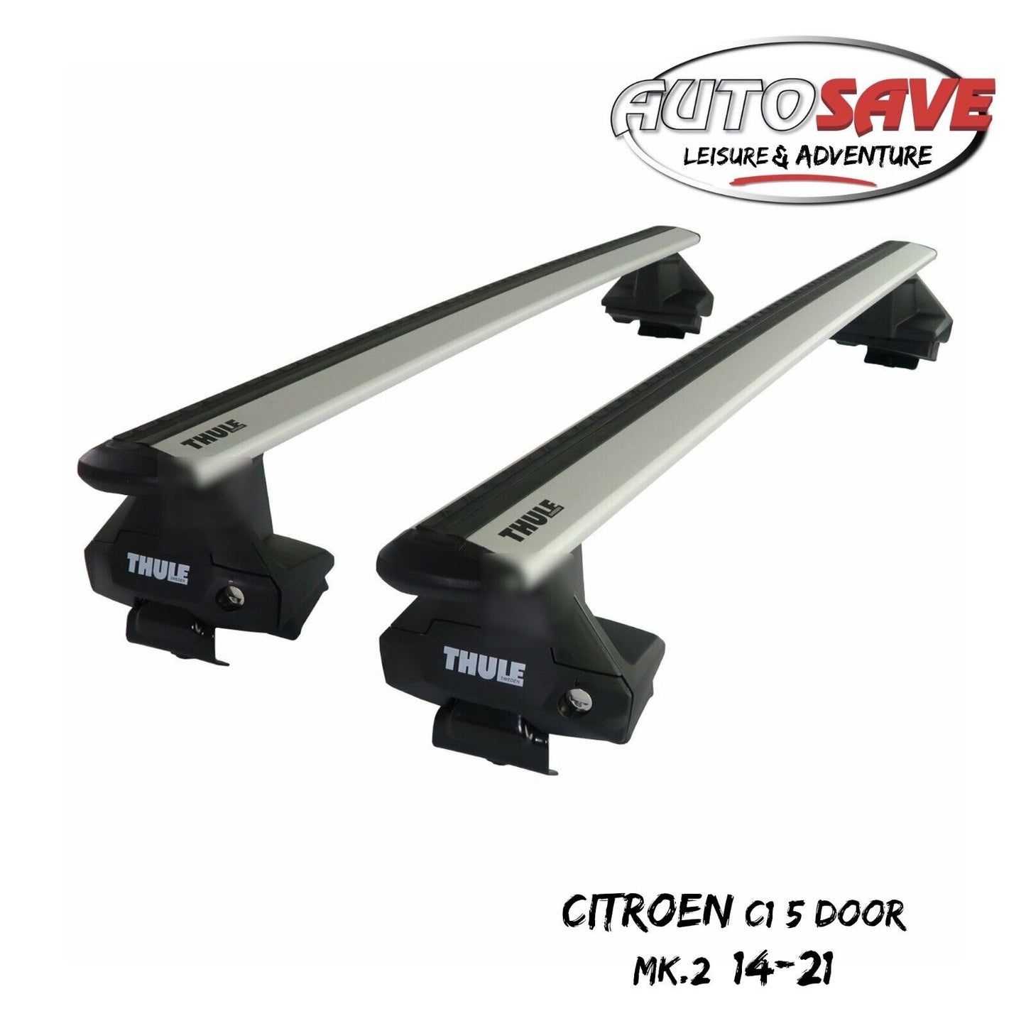 Thule Aluminium WingBar Evo Silver Roof Bar Set for Citroen C1 5 Door Mk.2 14-21