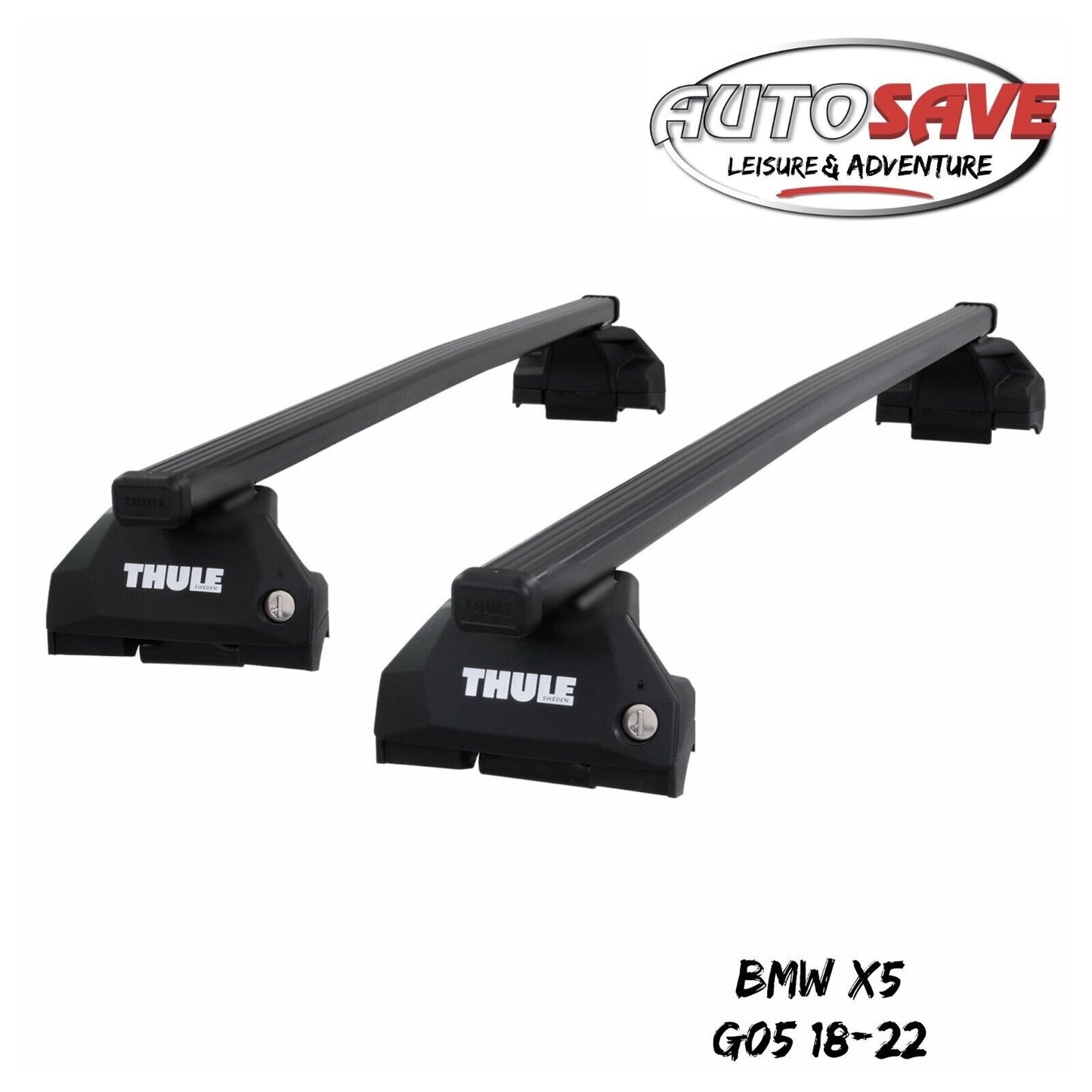 Thule Steel SquareBar Evo Roof Bar Set to fit BMW X5 G05 18-22 Lockable Pair