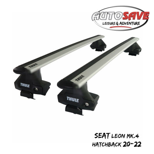 Thule WingBar Evo Silver Roof Bars Set for Seat Leon Mk.4 Hatchback 20-22 Pair