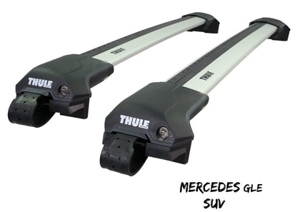 WingBar Edge (silver) Roof Bars Mercedes-Benz GLE SUV V167 2019-26 Raised (Open) Rails