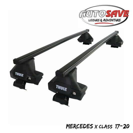 Thule Steel SquareBar Evo Roof Bars Set to fit Mercedes X Class 17-20 Lockable