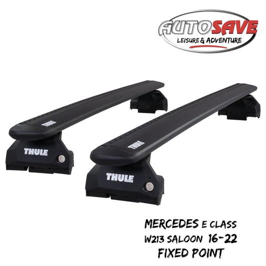 Thule WingBar Evo Black Roof Bars fit Mercedes E Class W213 Saloon 16-22 Fixed