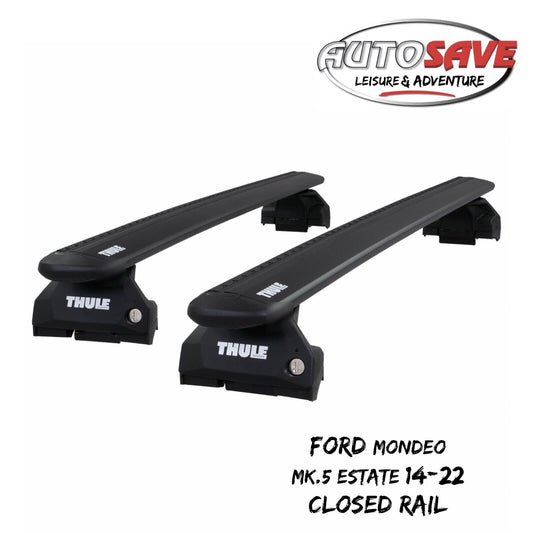 Thule WingBar Evo Black Roof Bars fit Ford Mondeo Mk.5 Estate 14-22 Closed Rail