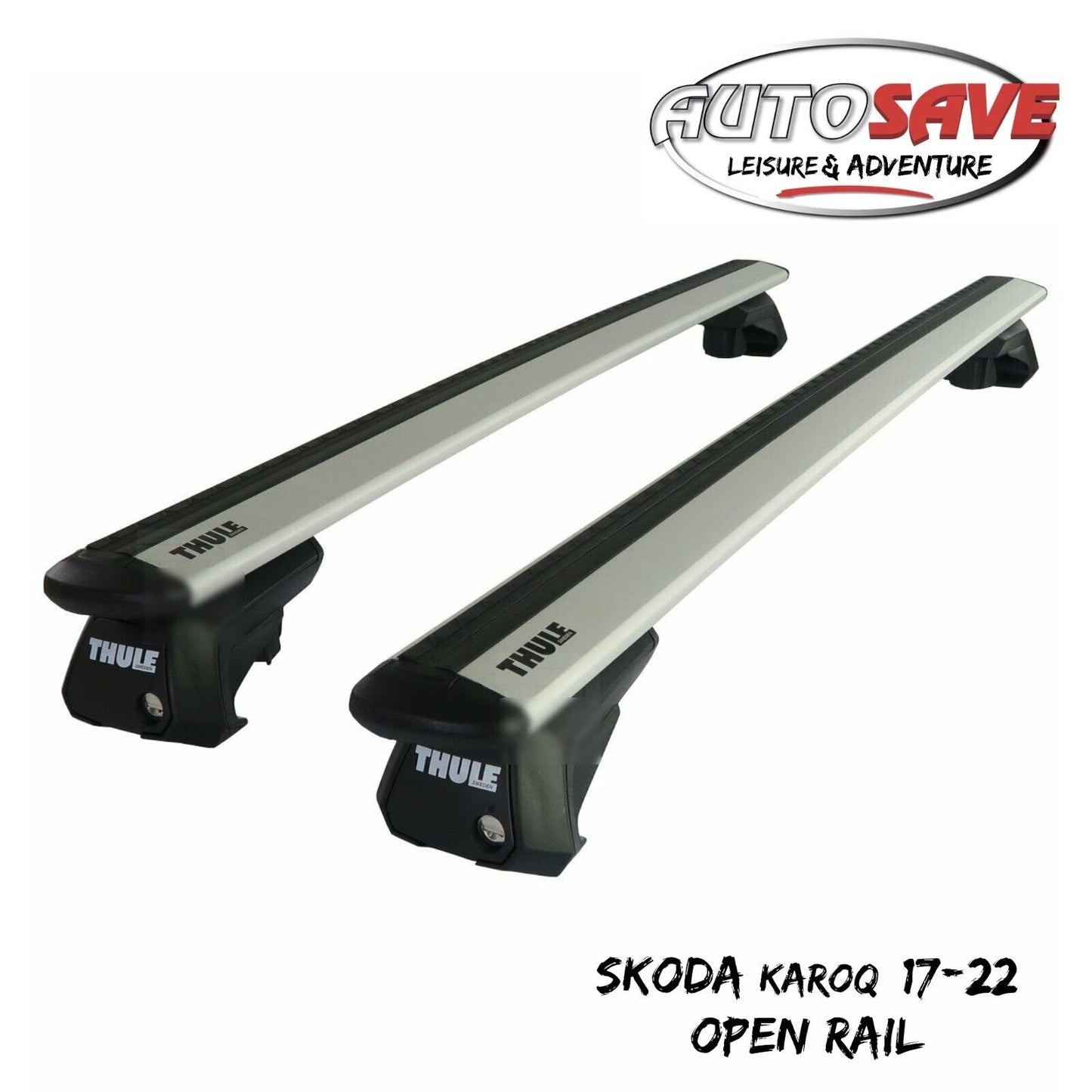 Thule Aluminium WingBar Evo Silver Roof Bars to fit Skoda Karoq 17-22 Open Rail