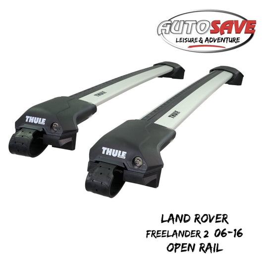 Thule WingBar Edge Silver Roof Bars for Land Rover Freelander 2 06-16 Open Rails