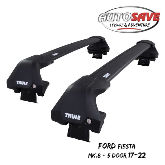 Thule WingBar Edge Black Aluminium Roof Bars for Ford Fiesta 5 Door Mk.8 17-22