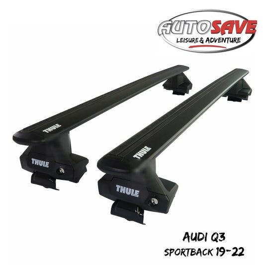 Thule Aluminum WingBar Evo Black Roof Bars Set to fit Audi Q3 Sportback 19-22