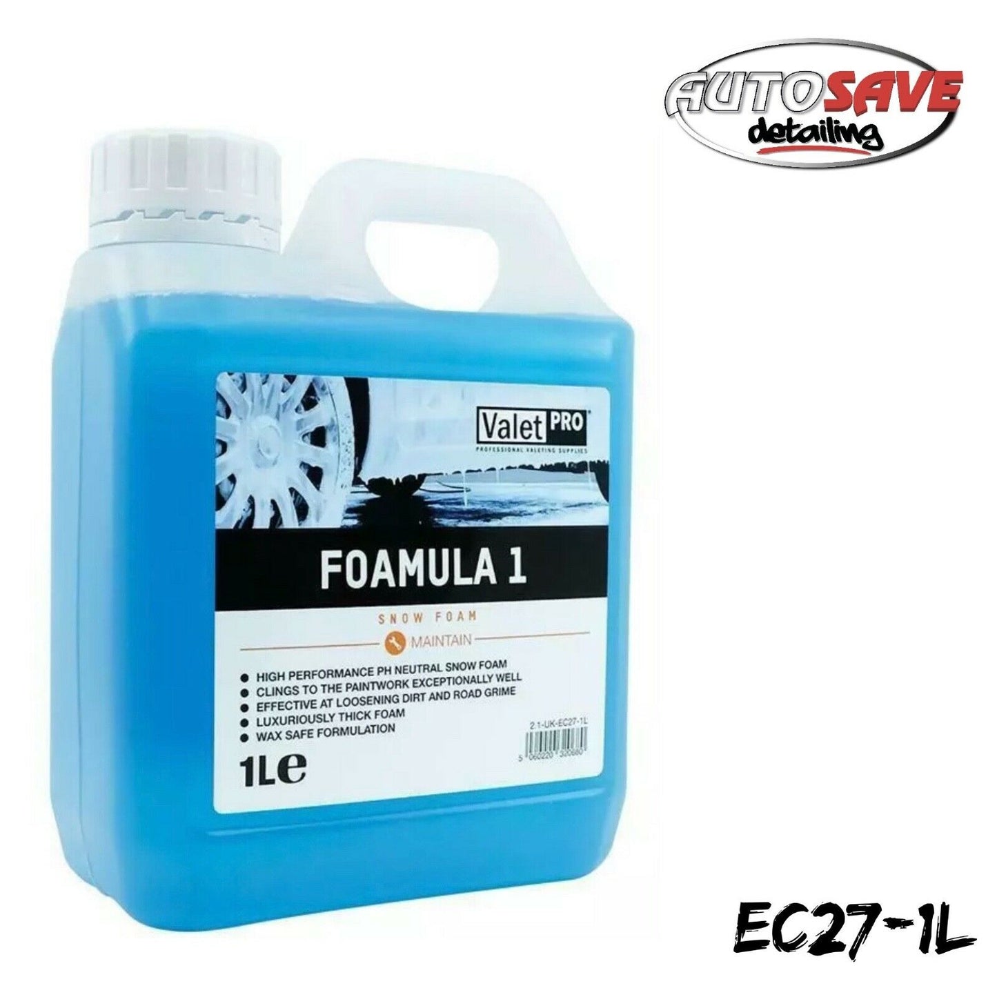 Valet Pro Foamula 1 Snow Foam, Valeting, Detailing pH Neutral Wax Safe
