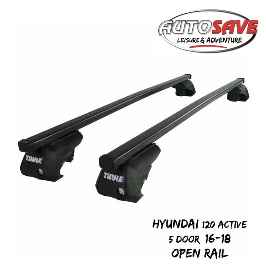 Thule Steel SquareBar Evo Roof Bars Hyundai i20 Active 5 Door 16-18 Open Rail