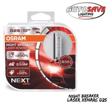 OSRAM Xenarc Night Breaker Laser D2S Xenon Headlight Bulbs (Twin) 200% NEXT GEN