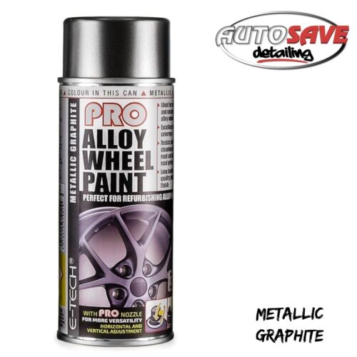 E-TECH Pro Alloy Wheel Spray Paint Metallic Graphite 400ML Car Chip Resis