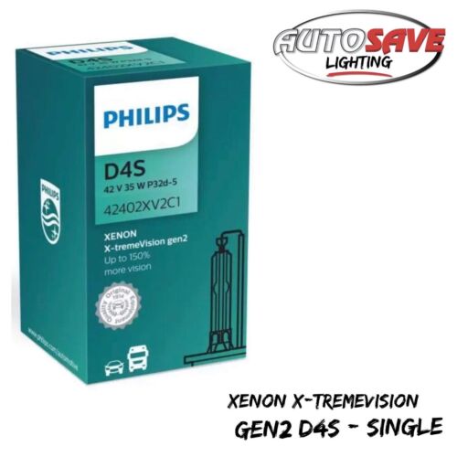 Philips D4S X-tremeVision gen2 HID Xenon Upgrade Gas Bulb 42402XV2C1 Single