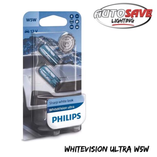 Philips WhiteVision ultra Indicator Car Bulbs 12961WVUB2 W5W 12V 5W