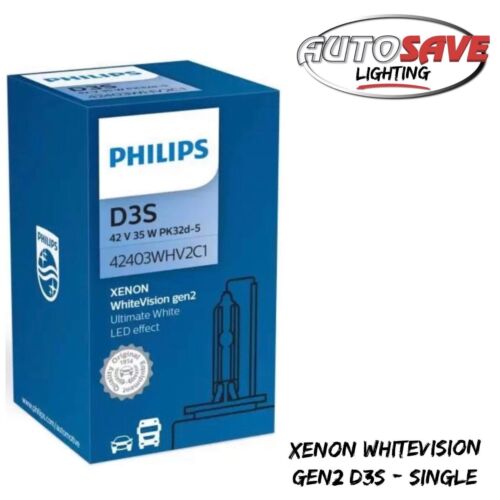 Philips D3S White Vision gen2 HID Xenon Upgrade Gas Bulb 42403WHV2C1 Single
